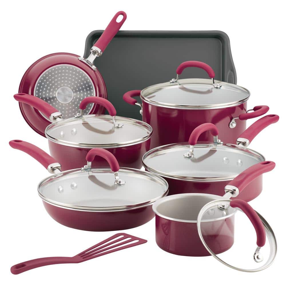  LEGENDARY-YES 18 Piece Nonstick Pots & Pans Cookware Set  Kitchen Kitchenware Cooking NEW (RED): Home & Kitchen