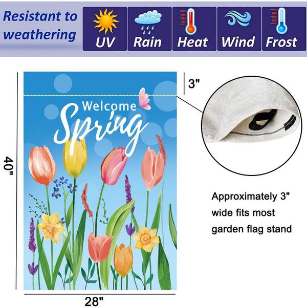 OGETFUUR 12-Piece 28 in. x 40 in. Double Sided Seasonal Garden