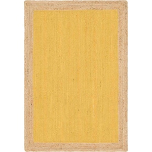 Braided Jute Goa Yellow 4 ft. 1 in. x 6 ft. 1 in. Area Rug