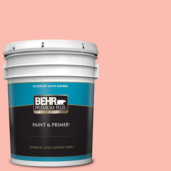 BEHR PREMIUM PLUS 5 gal. #190C-3 Sweet Nectar Satin Enamel Exterior Paint & Primer