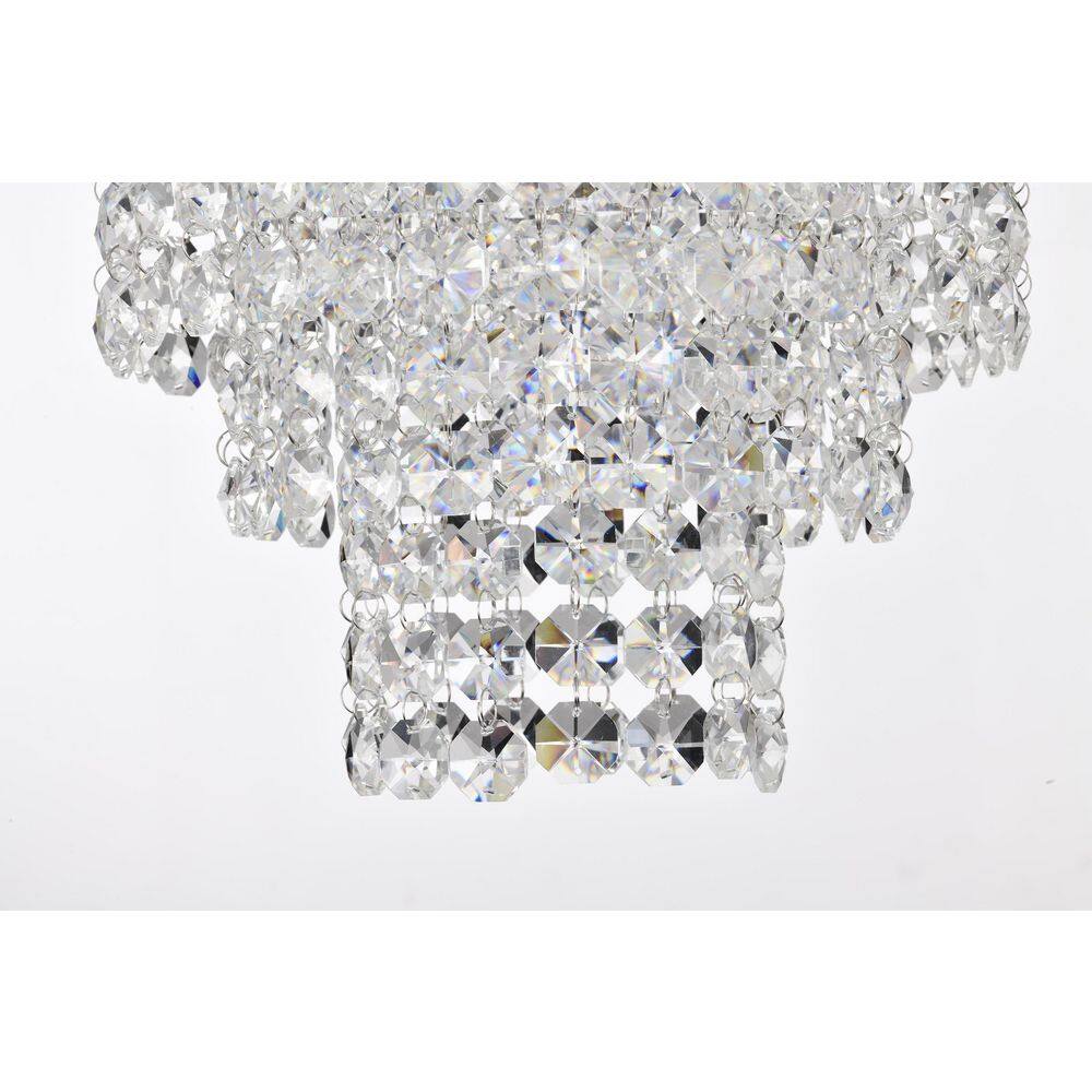 Antique Black Mini Chandelier with Tiered Crystal Cascades
