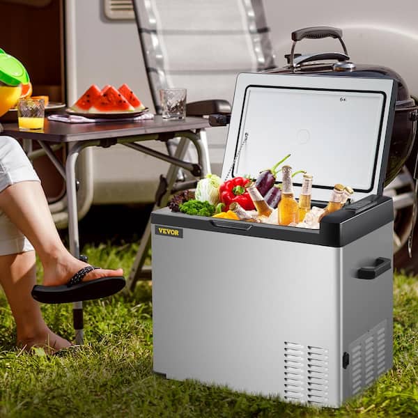 VEVOR 1.06 cu. ft. Portable Outdoor Refrigerator Car Fridge 12-Volt Camping  with Single Zone in Silver BXS30LC30110VQFUTV1 - The Home Depot