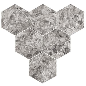 Ceppo Hexagon Gray 10 in. x 10 in. x 10 mm Porcelain Floor and Wall Tile Case - (25-pcs/17.36 sq. ft.)