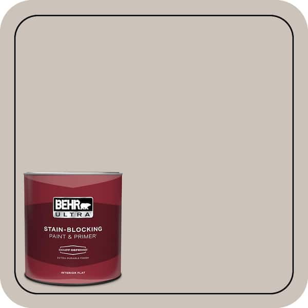 BEHR ULTRA 1 qt. #N200-2 Doeskin Gray Extra Durable Flat Interior Paint & Primer