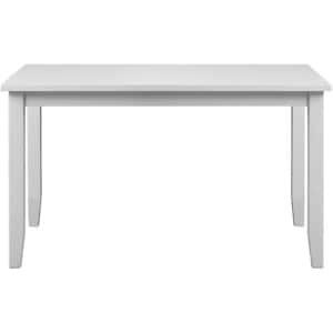 Kendal Contemporary White Wood 31.1 in 4 Legs Dining Table Seats 6