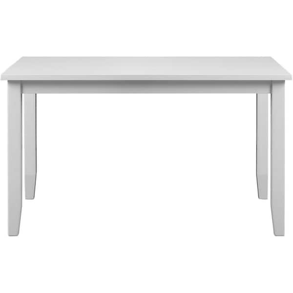 Camden Isle Kendal Contemporary White Wood 31.1 in 4 Legs Dining Table Seats 6