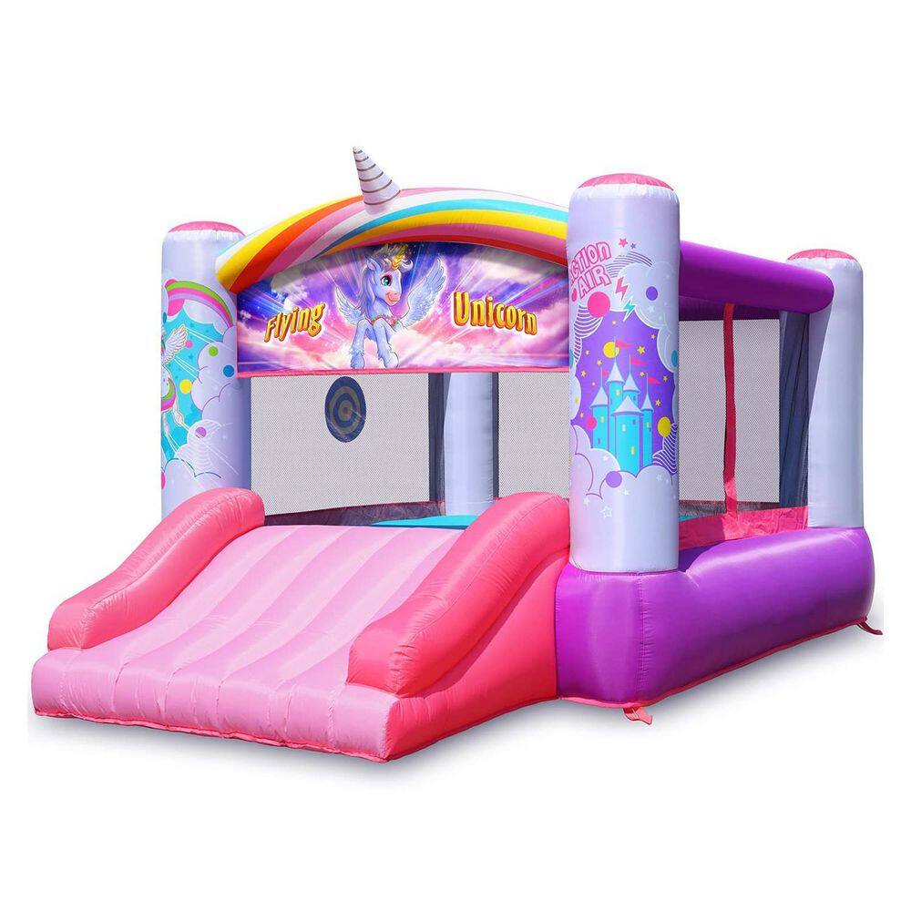Flying Unicorn Bounce House with Blower, Slide & Basketball Hoop, Pink, 10.2'L x 8'W x 6'H, 1 Pack price history on PriceWatchPro