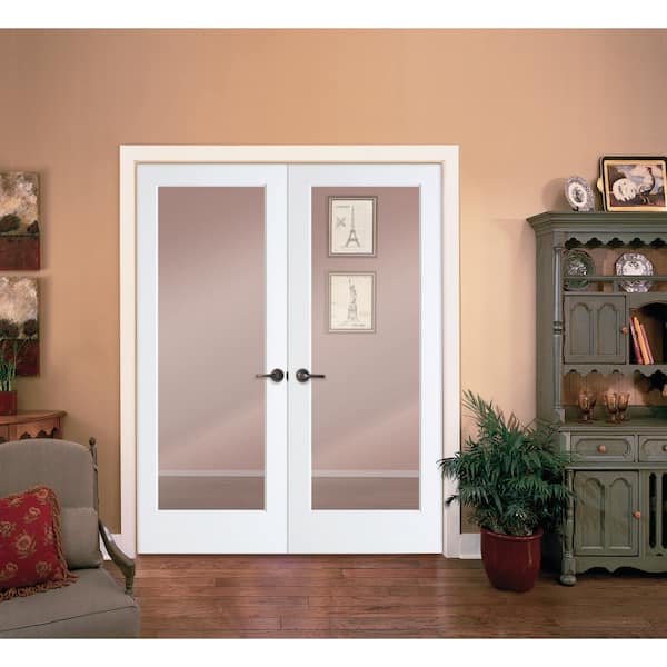 MMI DOOR 60 in. x 80 in. Both Active Primed Composite Clear Glass