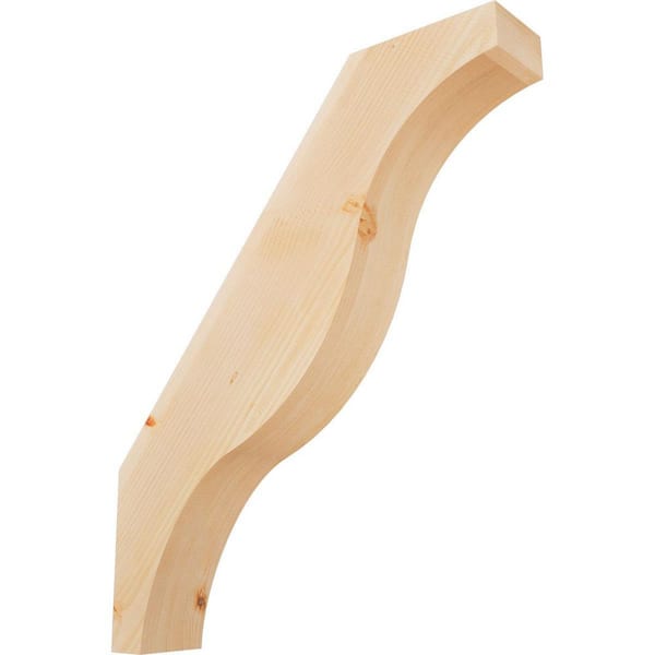 Ekena Millwork 5 1/2"W x 30"D x 36"H Funston Smooth Knee Brace, Douglas Fir