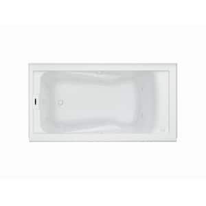 EverClean 60 in. Acrylic Left Drain Rectangular Alcove Whirlpool Bathtub in White