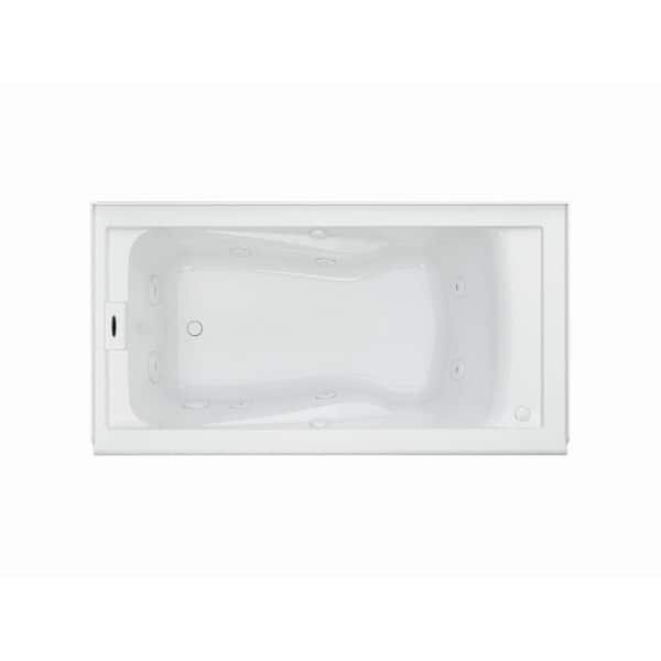 EverClean 60 in. x 32 in. Whirlpool Bathtub with Left Drain in White