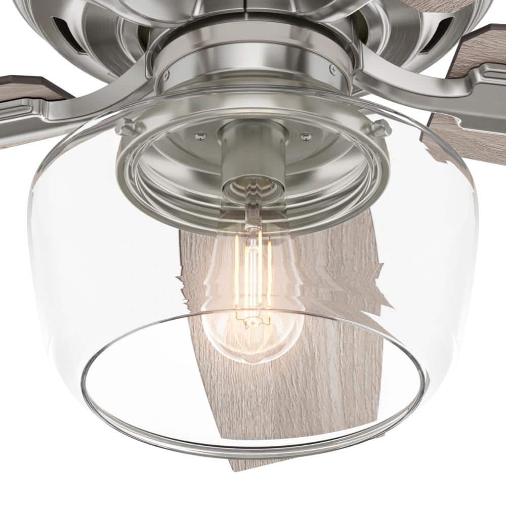 Brushed Nickel 44" Ceiling Fan with Remote and LED Light