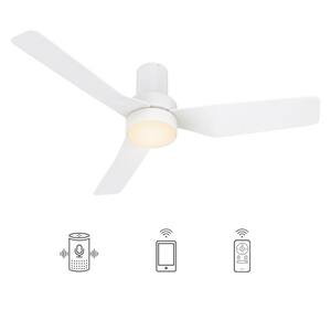 Barnet 44 in. Integrated LED Indoor/Outdoor White Smart Ceiling Fan with Light and Remote, Works with Alexa/Google Home