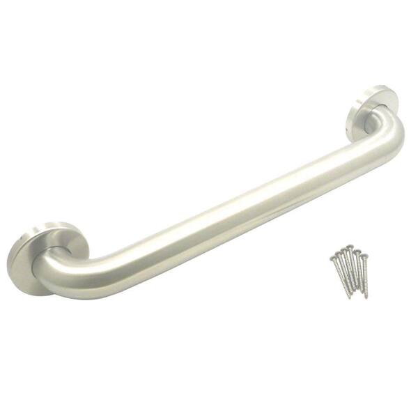 WingIts Premium Series 12 in. x 1.5 in. Grab Bar in Satin Stainless Steel (15 in. Overall Length)