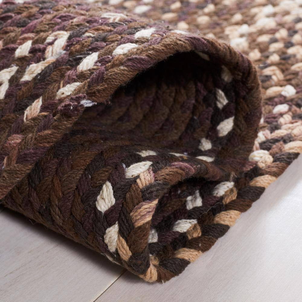 Handwoven Brown and Ivory Cotton Oval Rug 6' x 9'