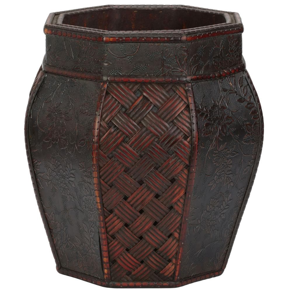 Cross Weave & Floral Design Decorative Planters, Set of 2
