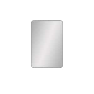 24 in. W x 36 in. H Rectangular Framed Wall Bathroom Vanity Mirror in Brushed Nickel