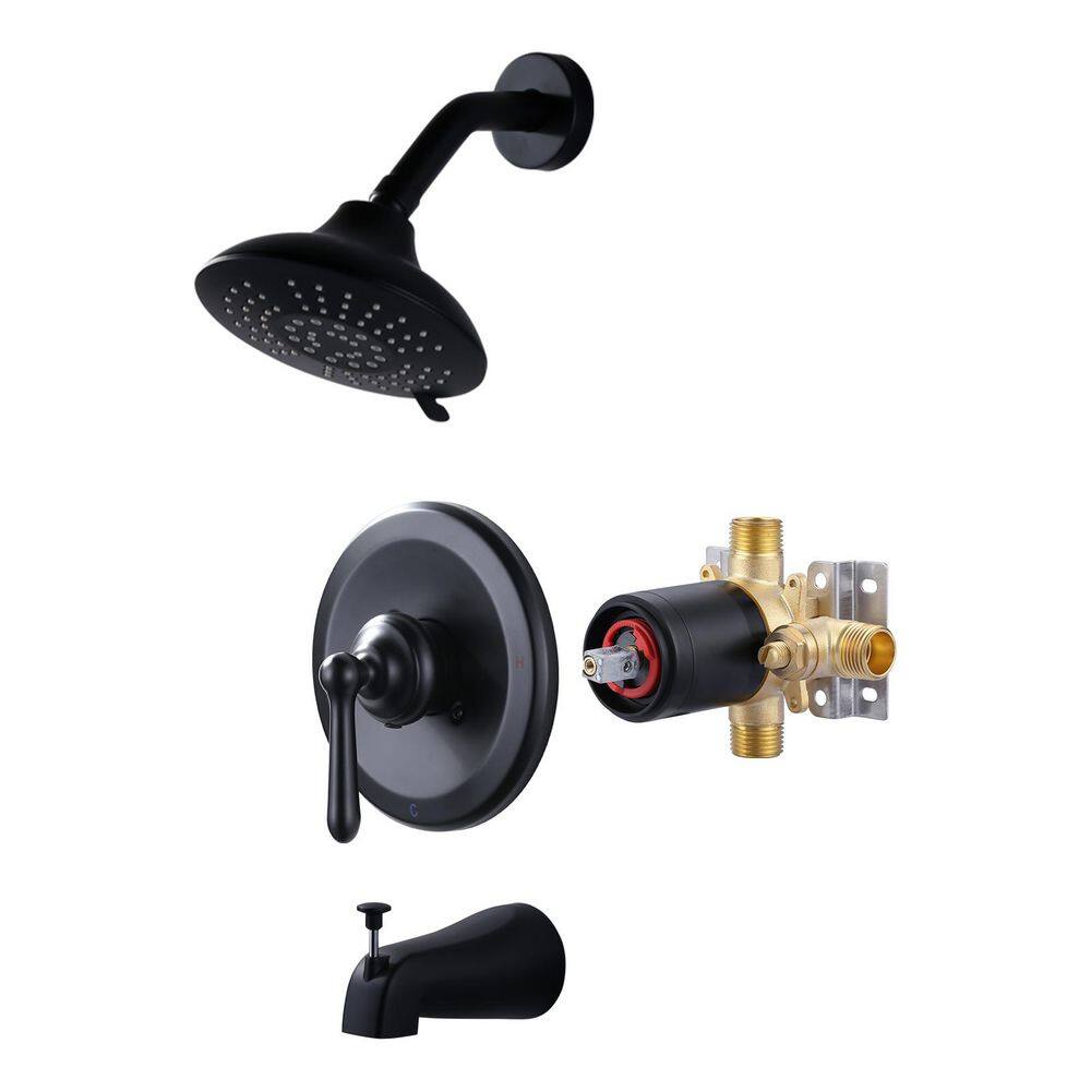 Single Handle 5-Spray Tub and Shower Faucet 1.8 GPM in. Matte Black with Pressure Balance Valve Included price history on PriceWatchPro