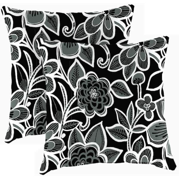 Jordan Manufacturing 16 in. L x 16 in. W x 4 in. T Outdoor Throw Pillow in Halsey Shadow (2-Pack)