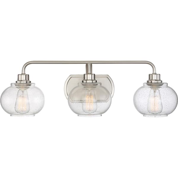 Quoizel Trilogy 3-Light Brushed Nickel Vanity Light