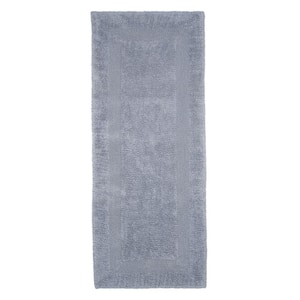 Silver 2 ft. x 5 ft. Cotton Reversible Extra Long Bath Rug Runner