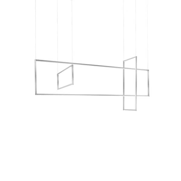 KUZCO Arkell 56 in. 1 Light 90-Watt Brushed Nickel Integrated LED Pendant Light