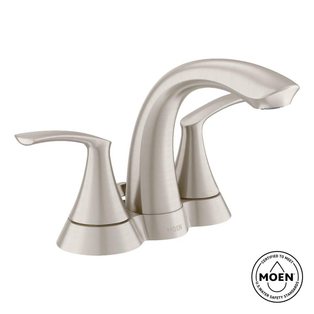MOEN Darcy 4 in. Centerset 2-Handle Bathroom Faucet in Spot Resist