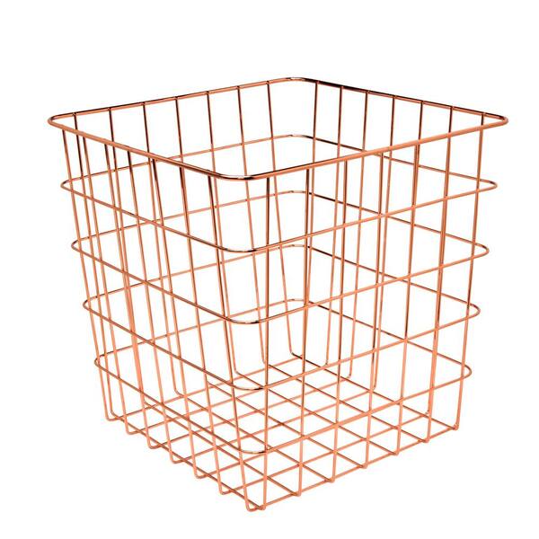 Honey-Can-Do 12.99 in. L x 12.99 in. W x 12.99 in. H Copper Wire Basket