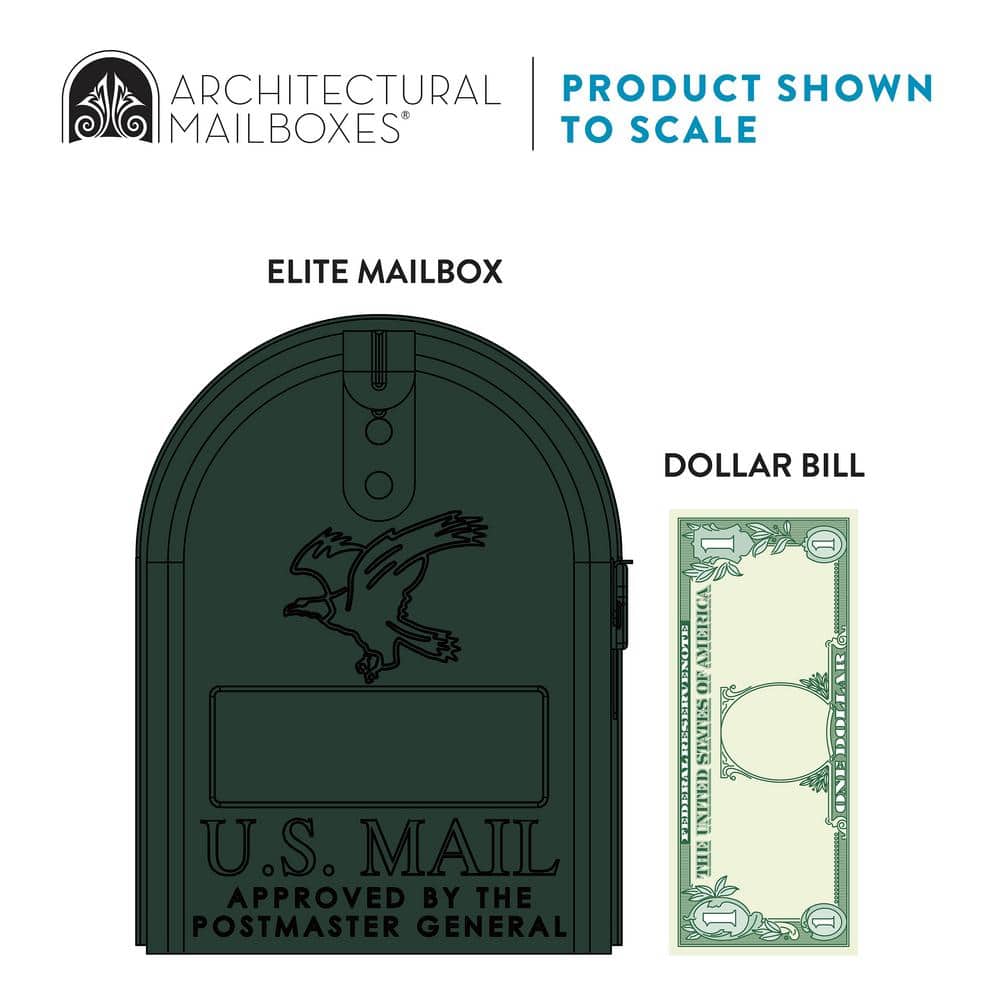 Medium Green Galvanized Steel Lockable Post Mount Mailbox