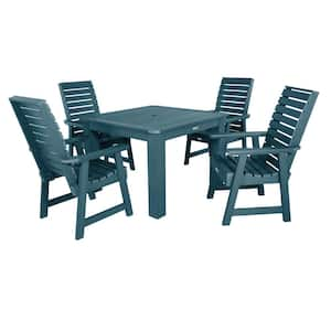 Weatherly Nantucket Blue 5-Piece Recycled Plastic Square Outdoor Dining Set