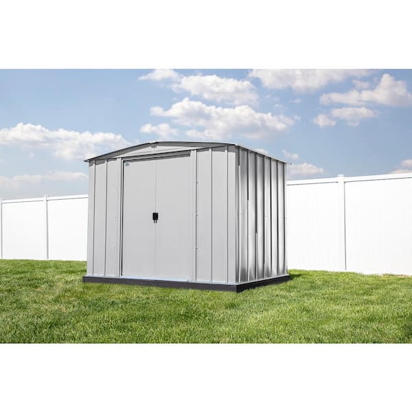 Arrow Classic 8 Ft W X 6 Ft D Flute Grey Steel Storage Shed Clg86fg The Home Depot