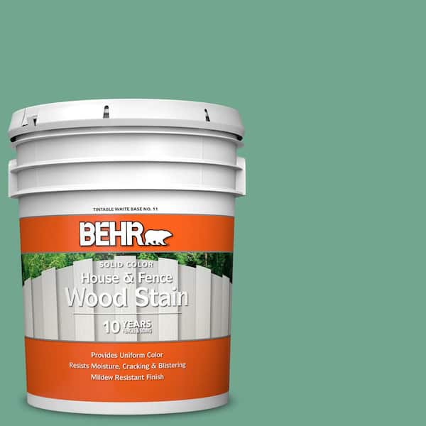 BEHR 5 gal. #M420-5 Free Green Solid Color House and Fence Exterior Wood Stain