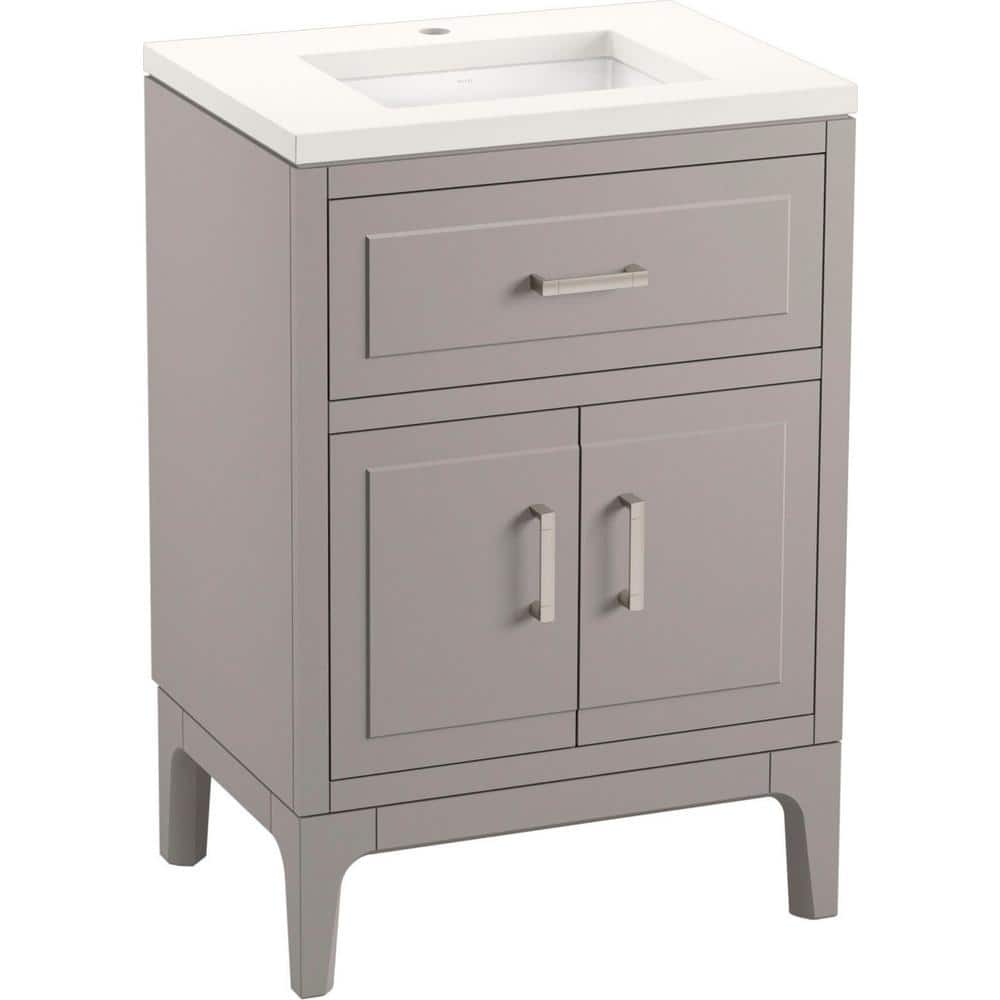 Seer 24" Mohair Grey Freestanding Single Bathroom Vanity with Quartz Top