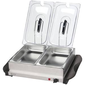5 Qt. Stainless Steel Buffet Server with Two Warming Crocks