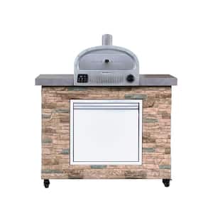 16 in. Desert Sunrise Kano Outdoor Oven Propane Grill Island in Brown