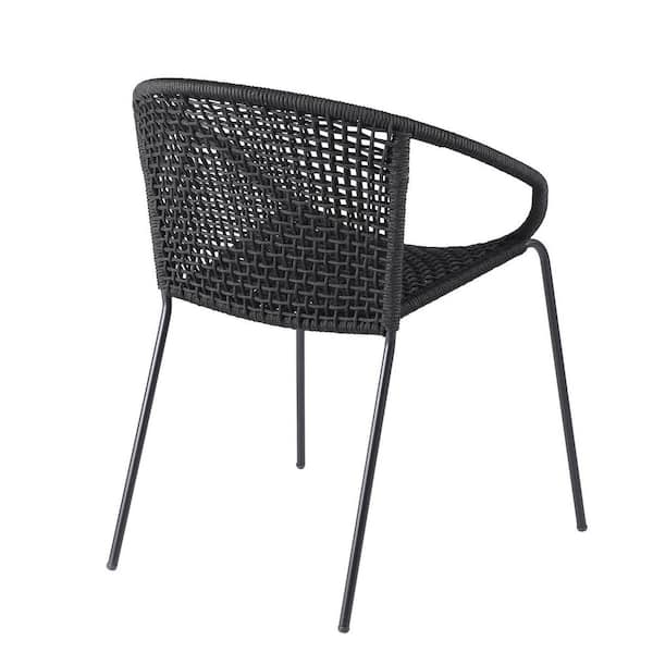 Black Steel Armless Dining Chair Without Cushion
