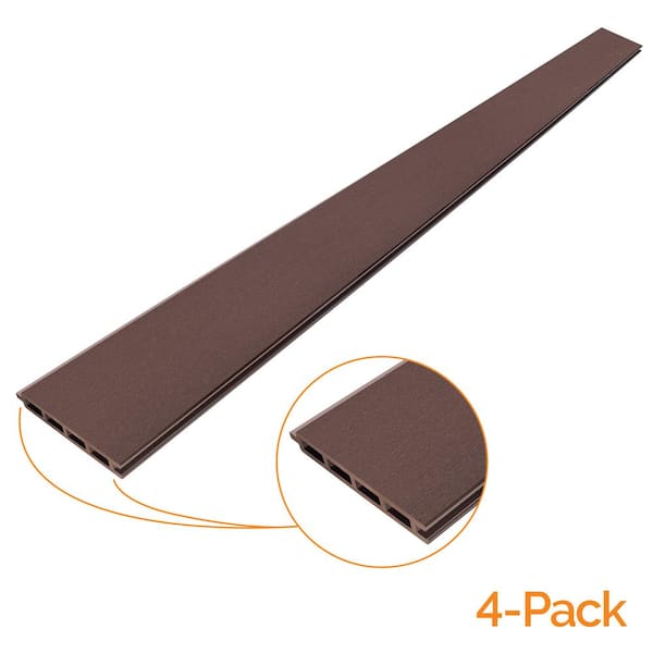 OUTDECO 5.5 in. x 72 in. x.75 in. Wood Plastic Composite Fence Board, Tongue and Groove, Sanded Finish - Espresso (4-Pack)