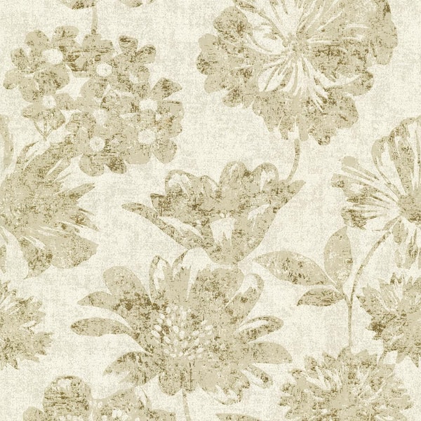 A-Street Prints Kala Gold Floral Wallpaper Sample