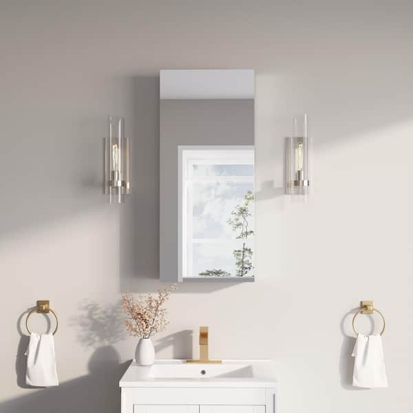 16 in. W x 36 in. H Rectangular Recess/Surface Mount Medicine Cabinet with Mirror, Soft Close Door, Left/Right Open