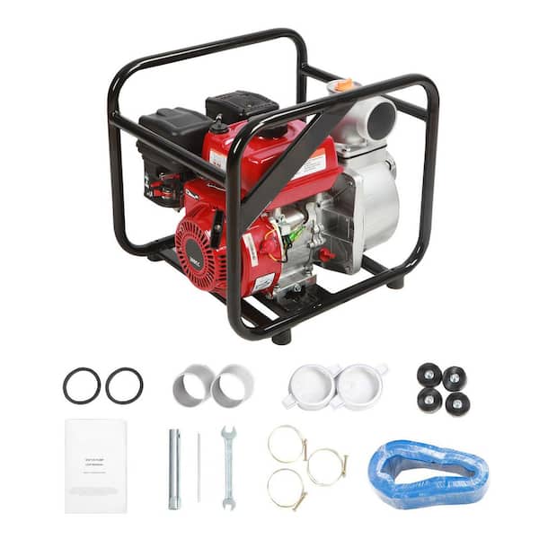 Gasoline Engine Water Pump, 3in, 7HP 265 GPM, 142ft. 22ft. Suction, 4-Stroke Gas Powered Trash Water Transfer Pump