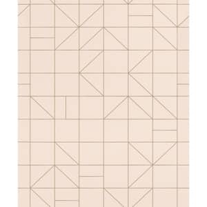 Teague Light Pink Geometric Paper Strippable Wallpaper (Covers 56.4 sq. ft.)