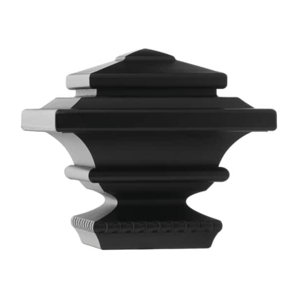 Home Decorators Collection Square Matte Black Plastic Curtain Rod Finial (Set of 2)