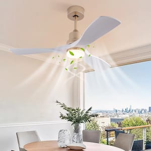 48 in. Indoor White and Gold Modern Ceiling Fan with 3-Color Temperature Integrated LED Light Source and Remote Included