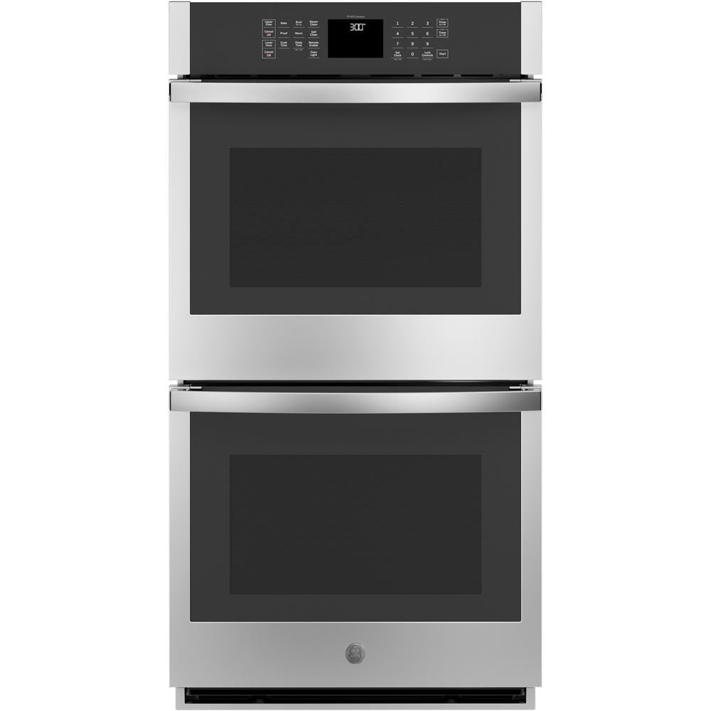 GE 27 in. Smart Double Electric Wall Oven with Self Clean in Stainless Steel, Silver