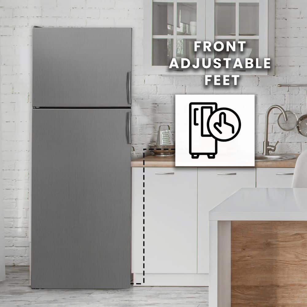 Equator Stainless Steel Energy Star Refrigerator-Freezer with Adjustable Shelves