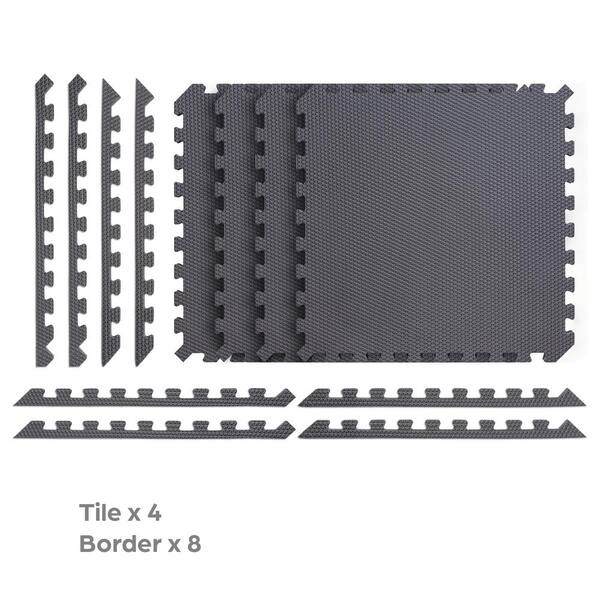 Norsk Black/Gray 24 in. x 24 in. x 0.79 in. Foam Interlocking Reversible Floor Mat (4-Pack) Norsk Black/Gray 24 in. x 24 in. x 0.79 in. Foam Interlocking Reversible Floor Mat (4-Pack)