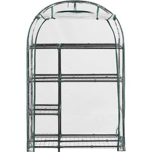 17.3 in. W x 39.4 in. D x 62.6 in. H Pop-Up Gardening Greenhouse with 4-Tier Rack Shelves in Clear
