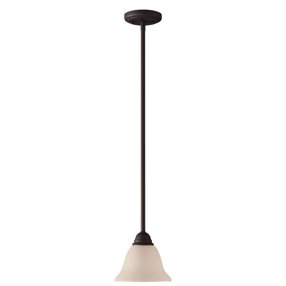 Manor Oil Rubbed Bronze Mini Pendant with Frosted Glass Shade