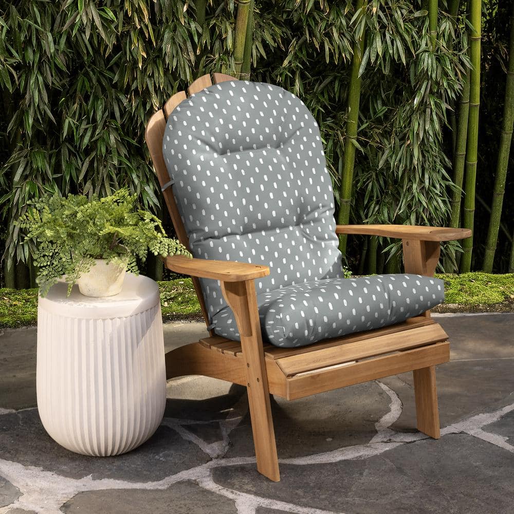 Stone Grey Dot Bamboo Viscose and Polyester Adirondack Chair Cushions, Set of 2