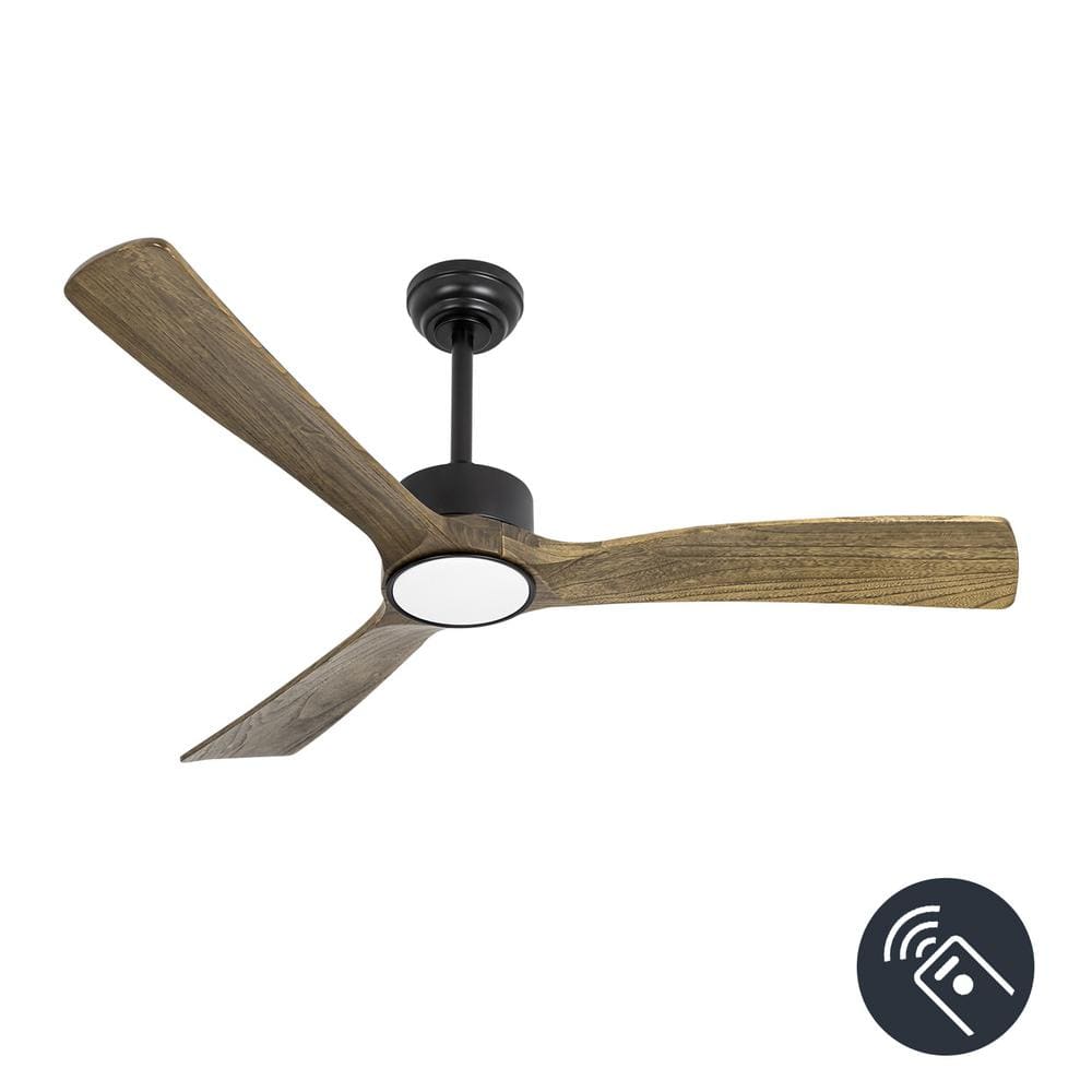 52 in. LED Indoor Outdoor Mahogany Finished Ceiling Fan with 1-Light and Re